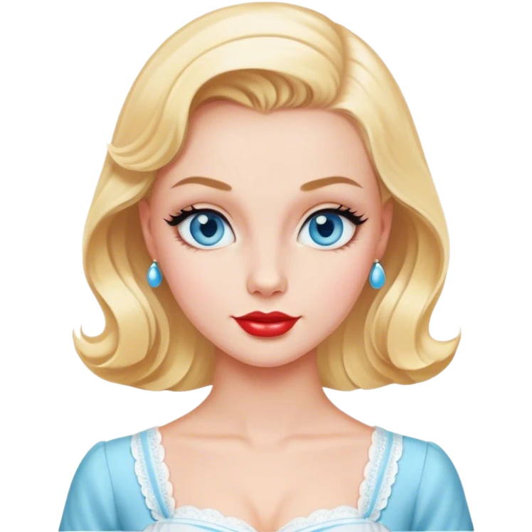 blonde model with blue eyes, 1950's honeymoon  emoji