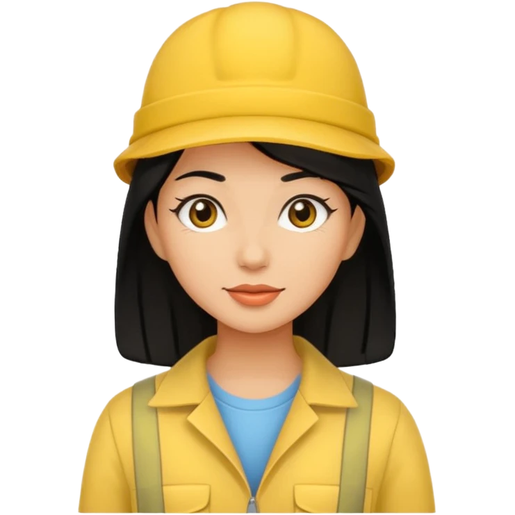 black haired women with yellow hat emoji