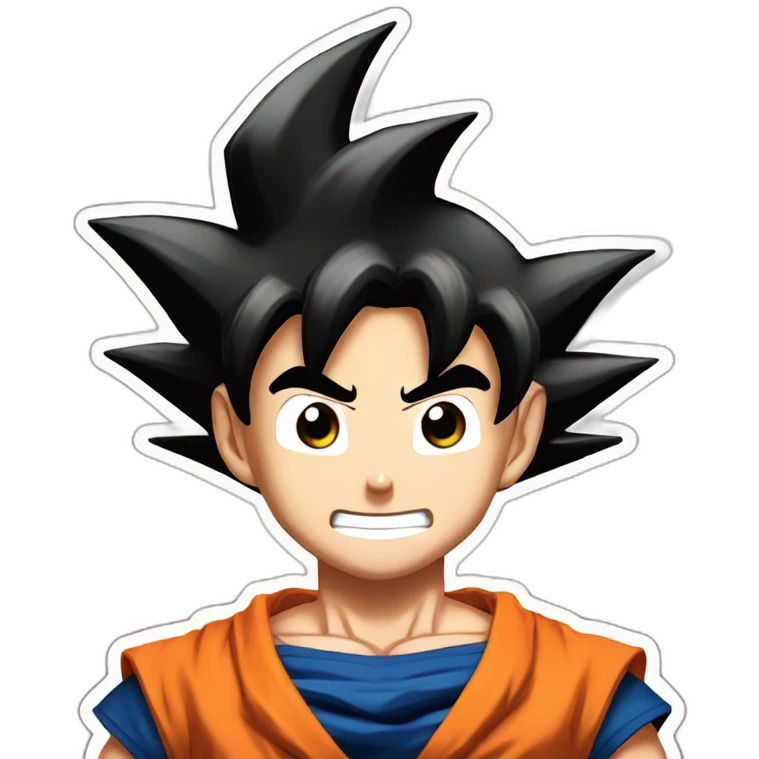 Goku happy with shine, twinkling in eyes emoji