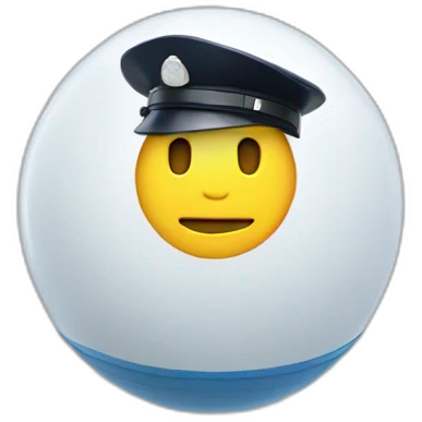 3d sphere with policeman face emoji