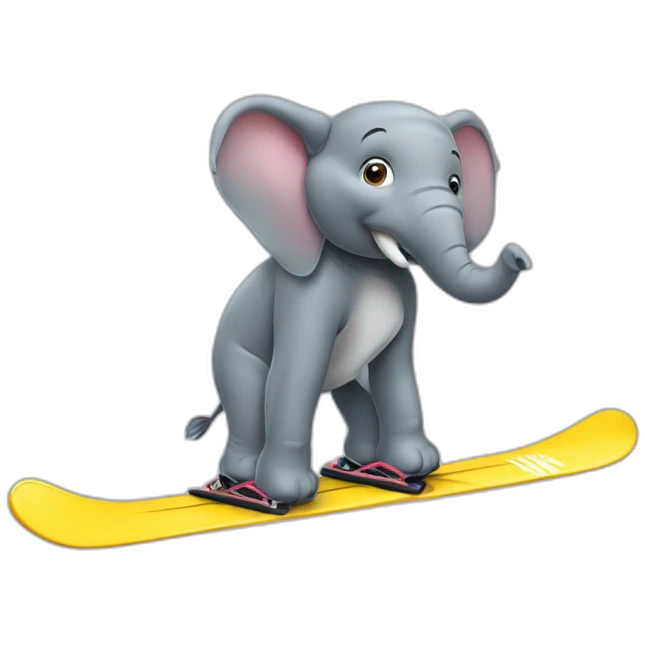 Éléphant qui fait du ski emoji