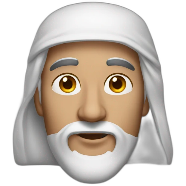 A face of Arabic man without drawn eyes. emoji