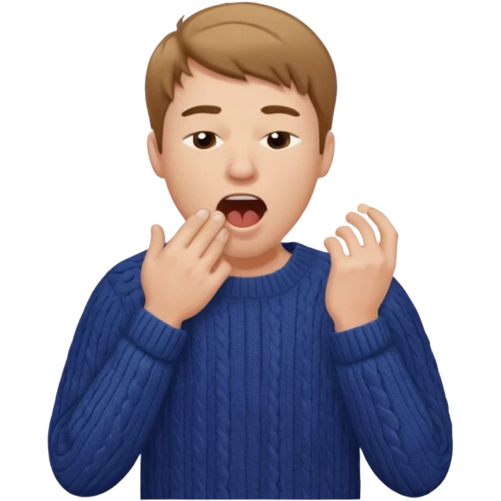 yawning man in sweater emoji