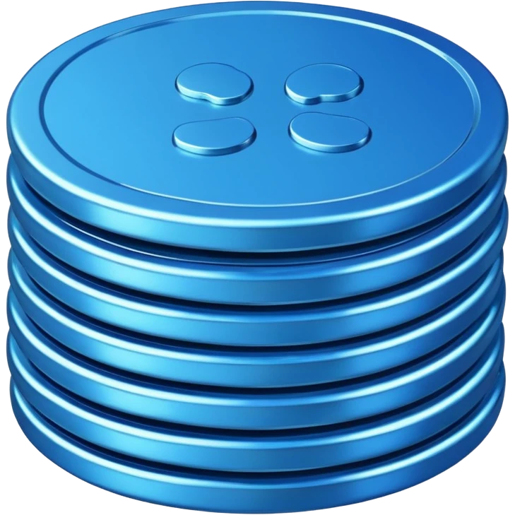 blue stack of coins emoji