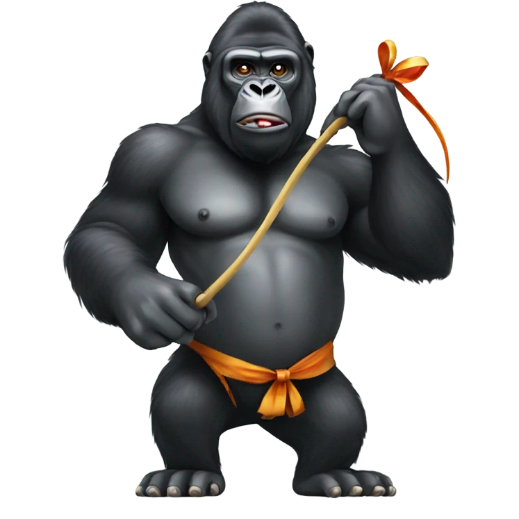 Gorilla with a bow emoji