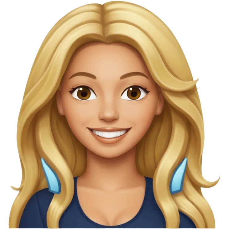 Beyonce from Destiny's Child with long blonde hair emoji