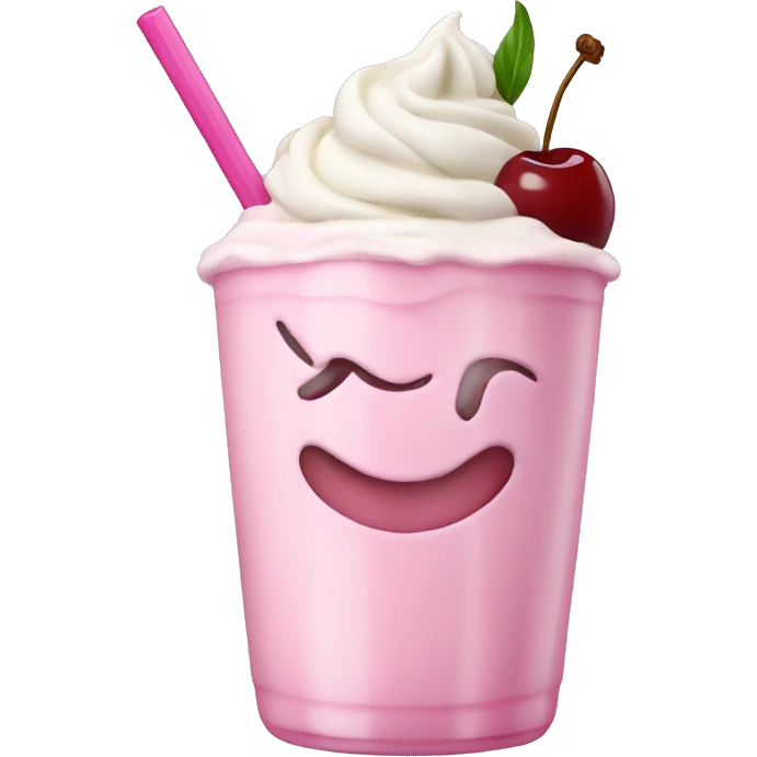 Cherry vanilla milkshake  emoji