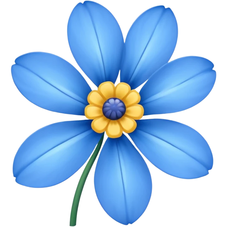 blue with yellow flower emoji