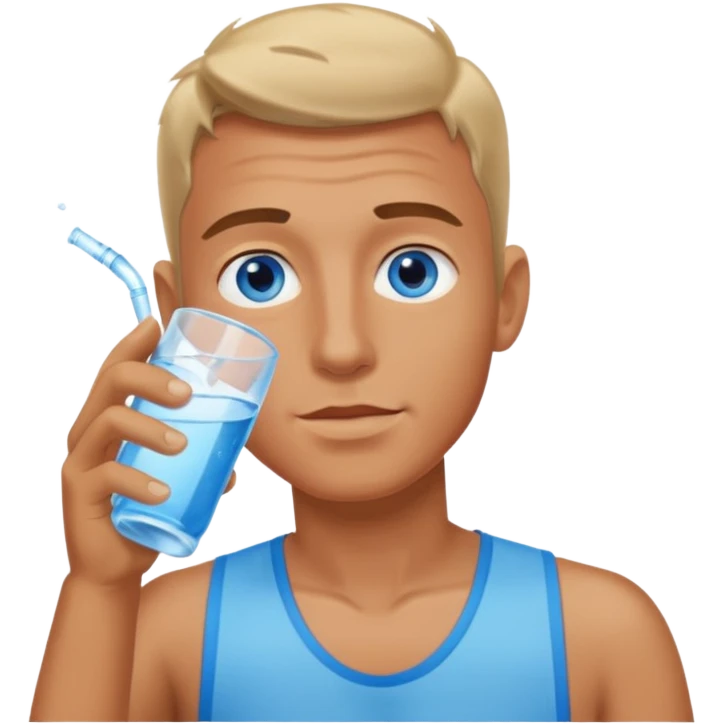 a man drinking water emoji