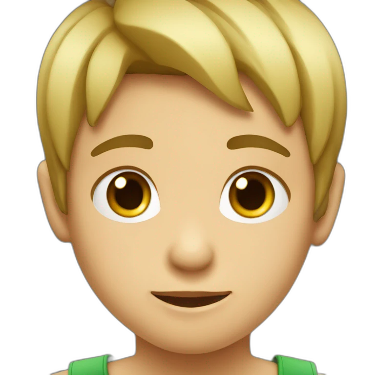 niño de 5 años rubio y con ojos verdes emoji