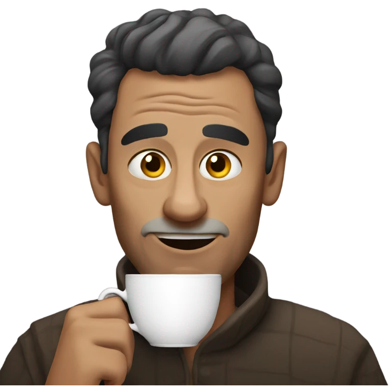 extremely ugly man drinking tea emoji