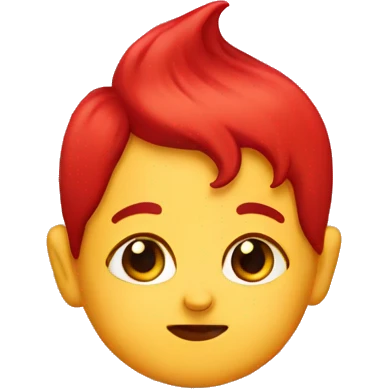 Baby with red saucy nuggets emoji