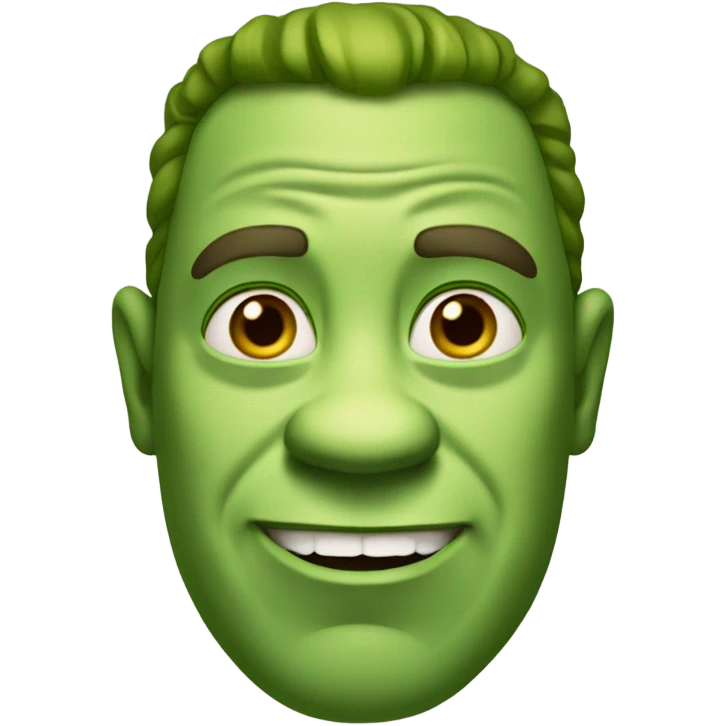 close-up portrait of a man, looks like shrek  emoji