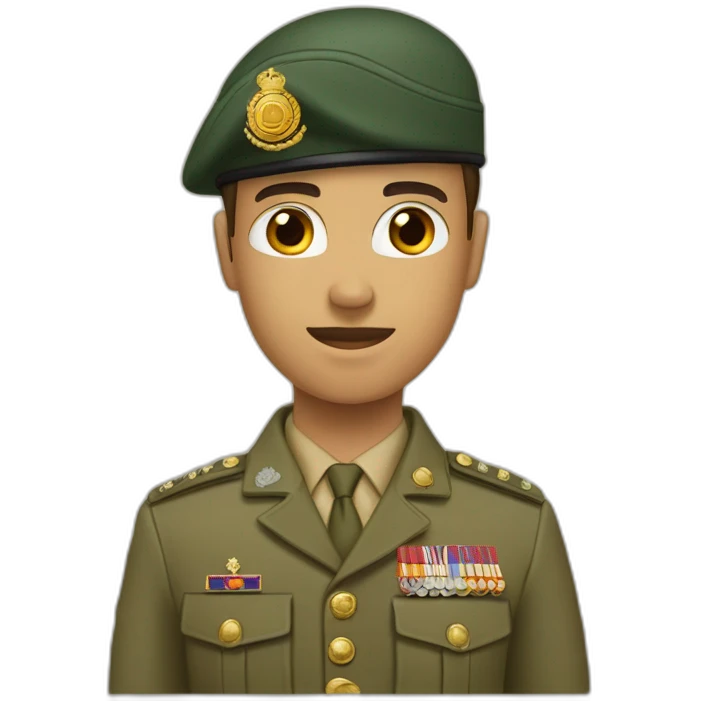forces armées royales (avec tenu beige et étoile marocain sur la casquette) emoji
