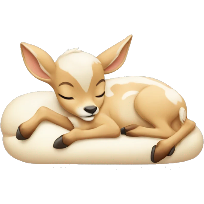 Cream colored sleeping bambi emoji
