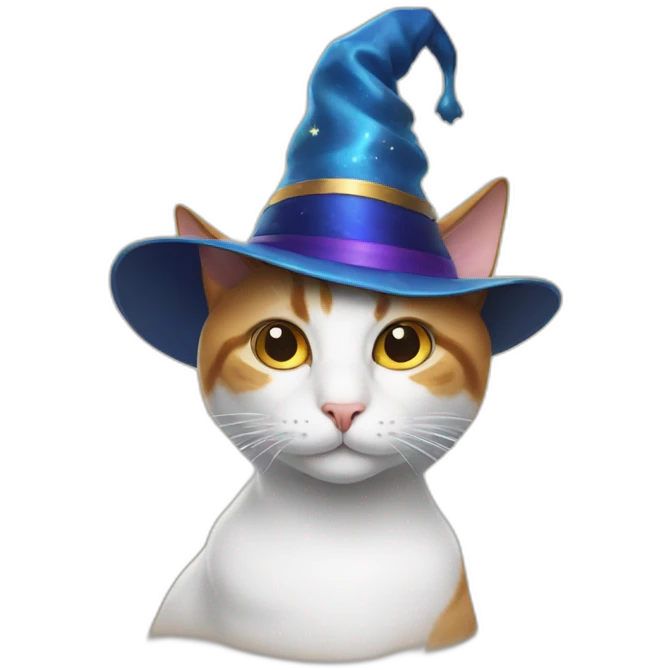 cat wearing magic hat emoji