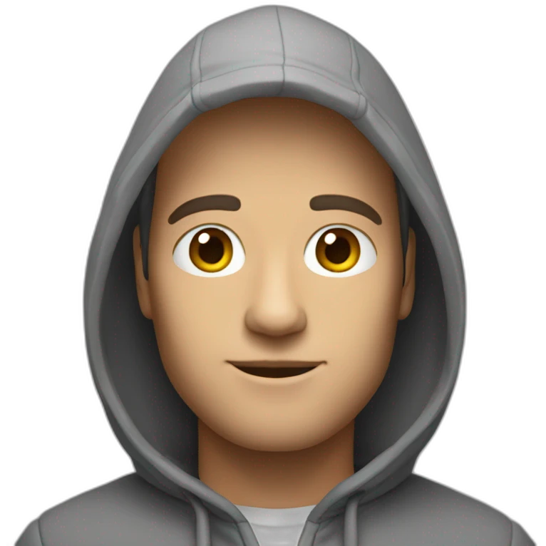 Un homme avec une capuche emoji