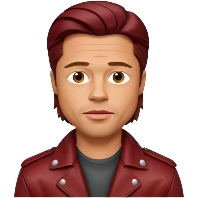 Brad Pitt, wearing dark red leather jacket emoji