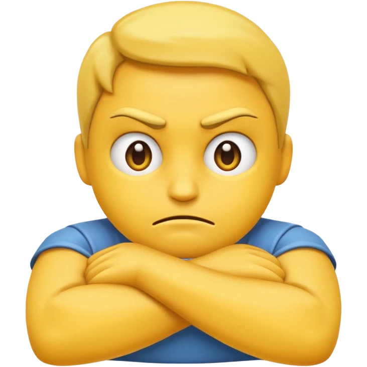 Mad emoji with crossed arms emoji