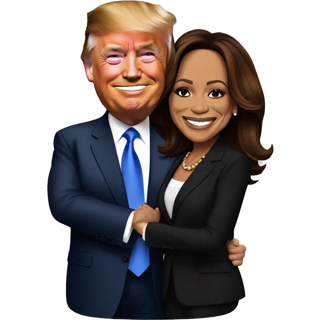 donald trump and kamala harris getting engaged emoji