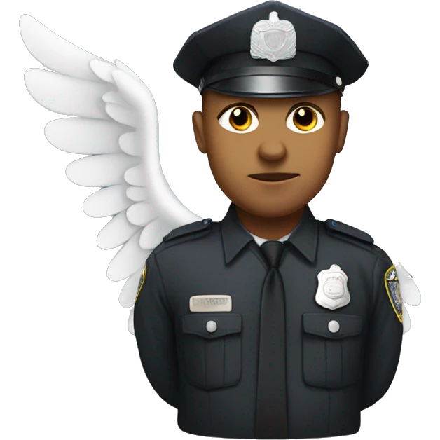 A White Police man with angel wings  emoji