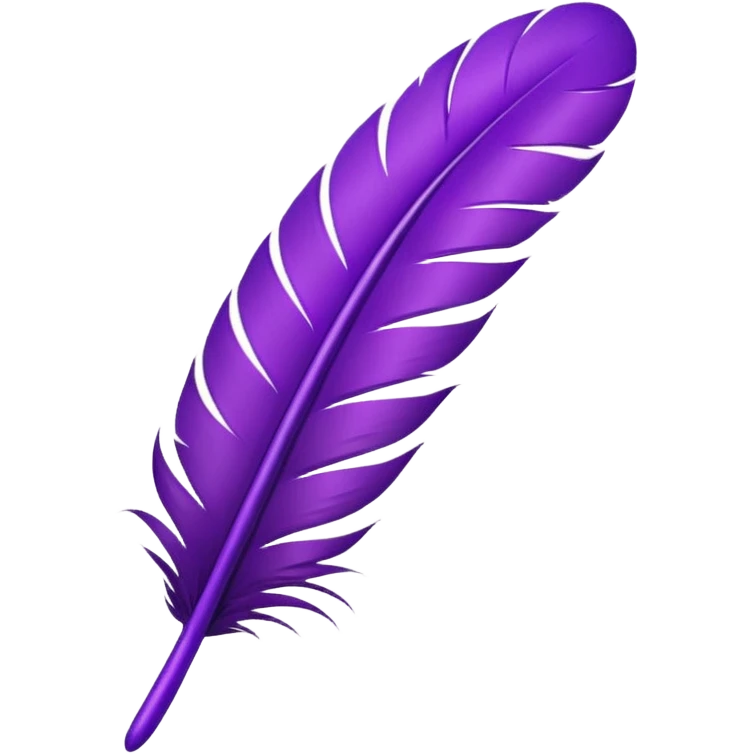 Purple feather modern minimailstic design with removed background emoji