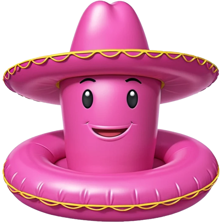 jeff koons pink spam sombrero inflatable sculpture  emoji