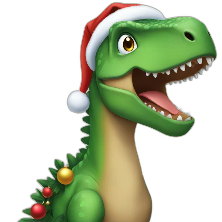 Dinosaur christmas emoji