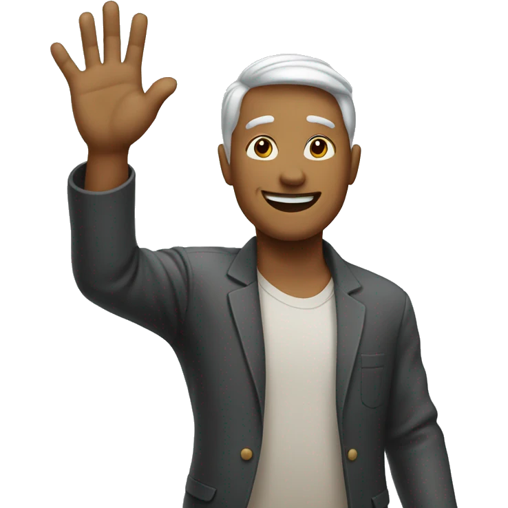 Man waving emoji