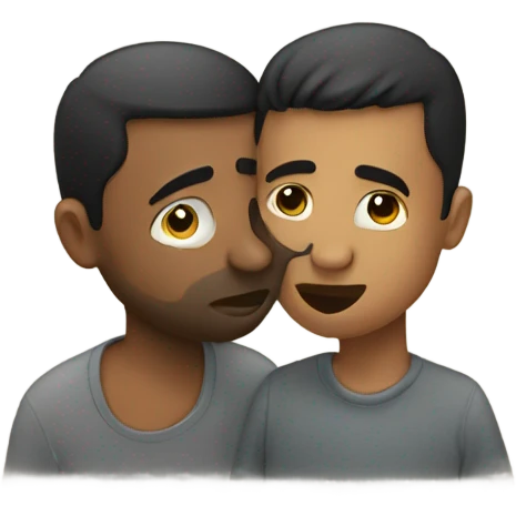 Men kissing emoji