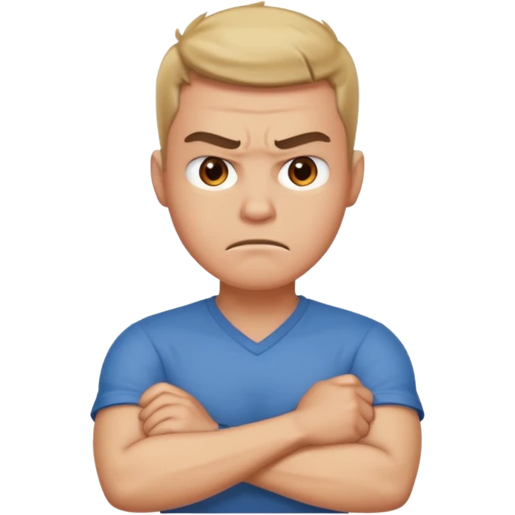 arms crossed holding neck angry guy emoji
