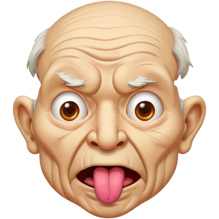 Crazy weird old man tounge sticking out  emoji