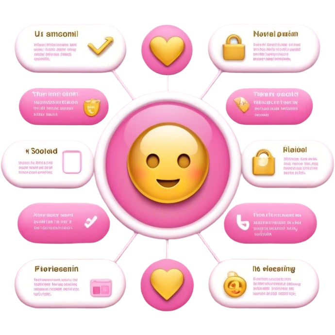 Infographic pink gold emoji