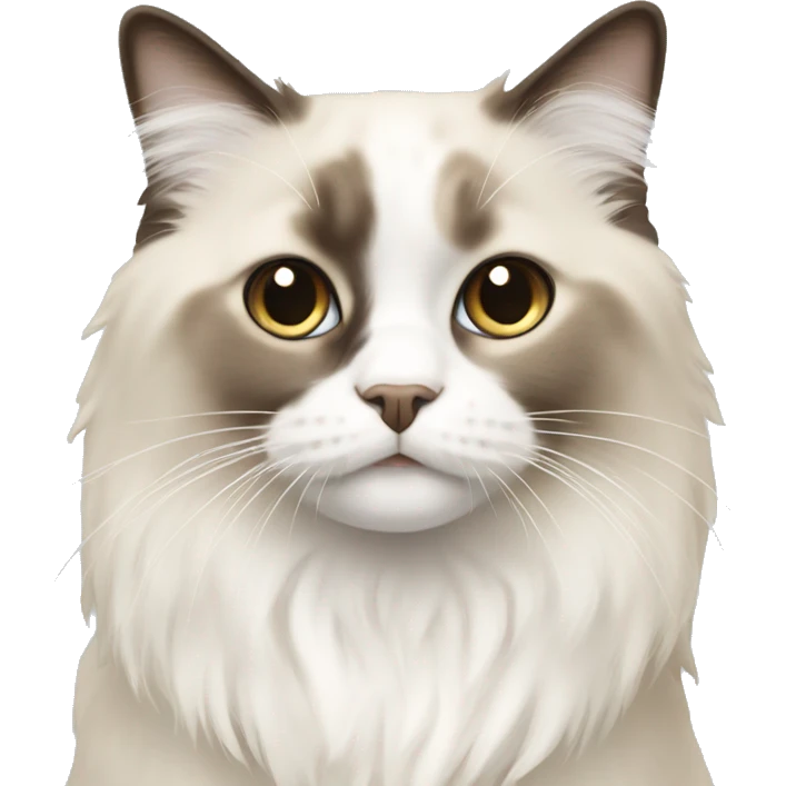 white and beige ragdoll  emoji