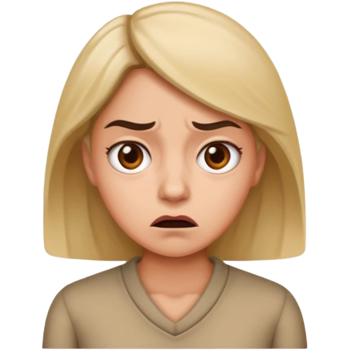 Annoyed confused and weirided out woman huhhh? emoji