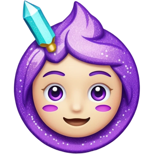 Glitter Roxo e Ciano Mão apontando para direita emoji