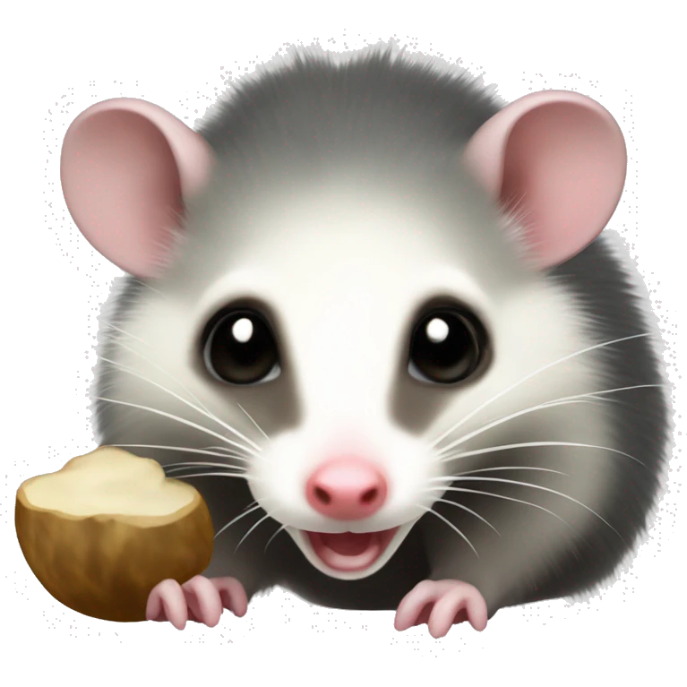 Virginia Opossum foraging mushrooms emoji