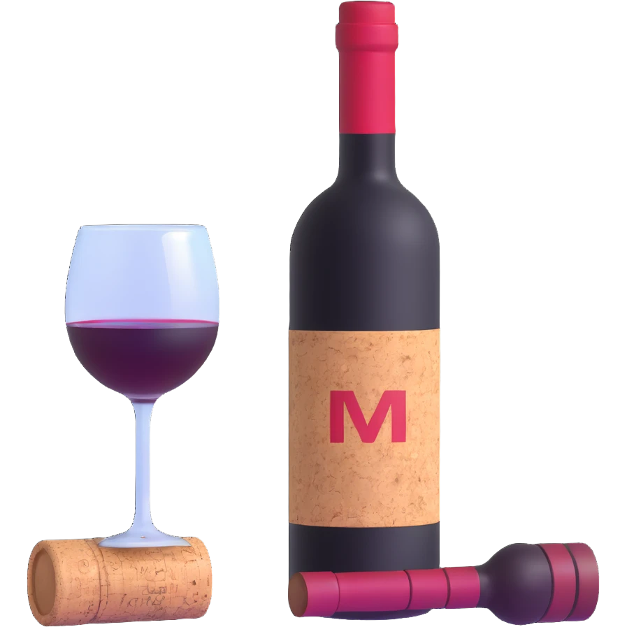 catalan porró with cork stopper, filled with red wine emoji
