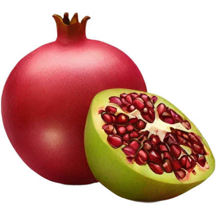 one kiwi and one pomegranate close to each other emoji