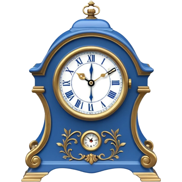 blue mantel clock emoji