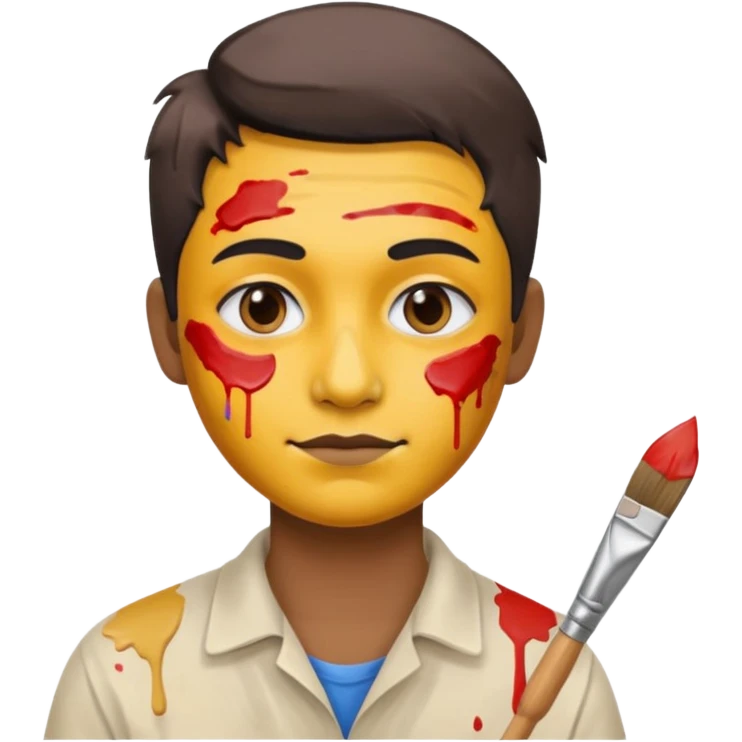 Painter with Paint Stained Face emoji