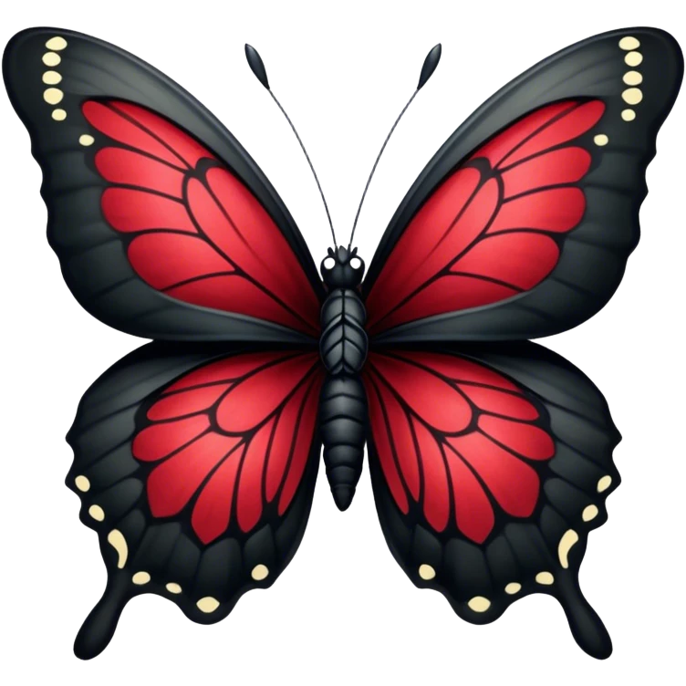 A black butterfly with intricately detailed wings, featuring a central ribbon tied in a bow, blending gothic fashion with nature’s beauty. emoji