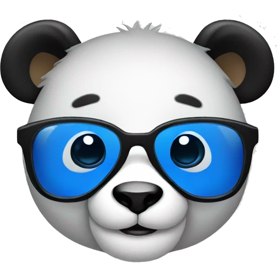 smiling panda designer with blue cool glasses emoji