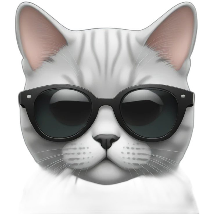 british shorthair cat with black sun glasses emoji