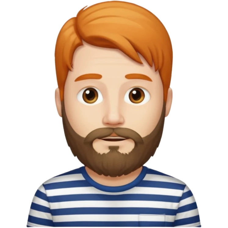 refree long hair and a beard but no moustache and wears a vertically striped t-shirt. emoji