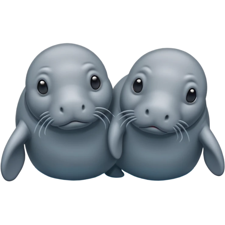 two manatees sad and distant emoji