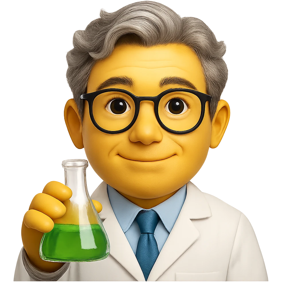 photorealistic scientist, emoji style emoji