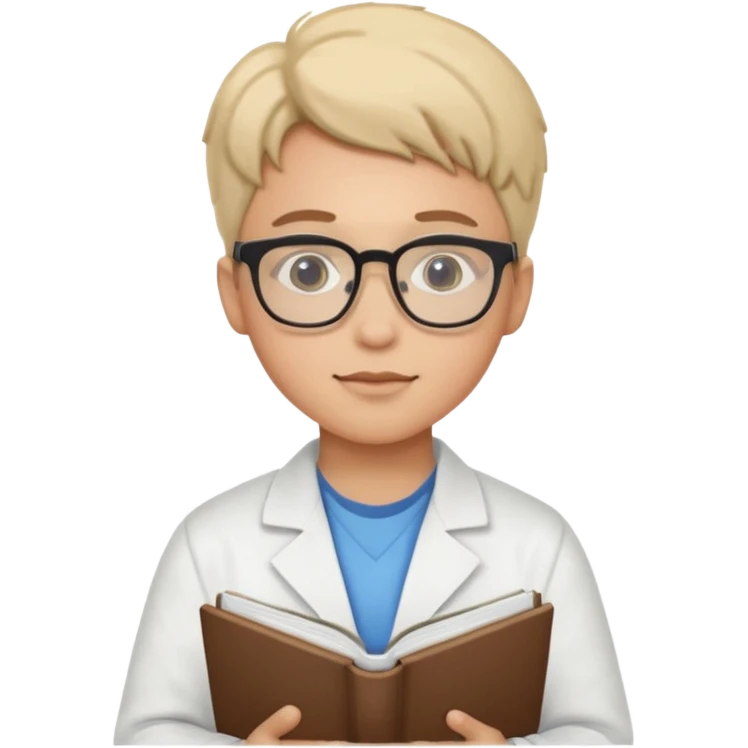 farmaceutica estudiando un curso de ciencia emoji