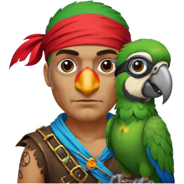 pirate and parrot emoji