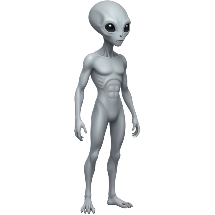 fullbody gray alien sideview emoji